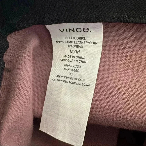 New Vince 100% Lamb Leather Skinny Slim Fit Pants Burgundy M - Picture 12 of 12